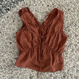 Frame cropped maroon top